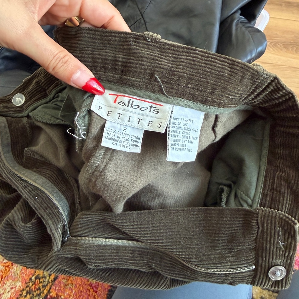Talbots Green Corduroy Trousers